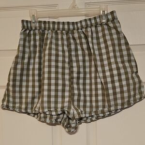 Plaid High Waist Women's Shorts